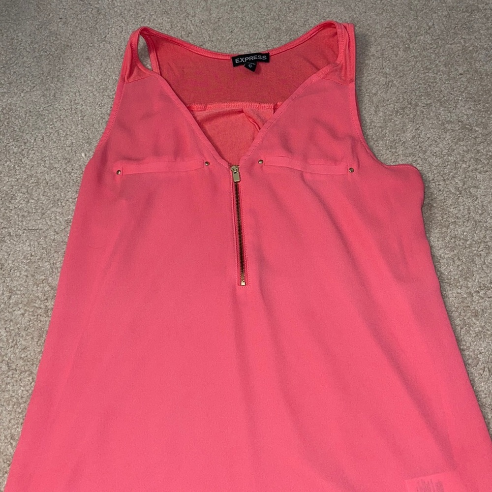 Coral Sleeveless Top w/ Zipper